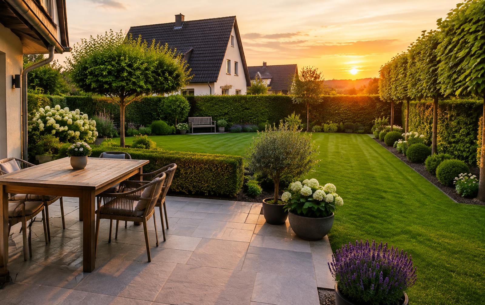 Gepflegter Garten mit Terrasse